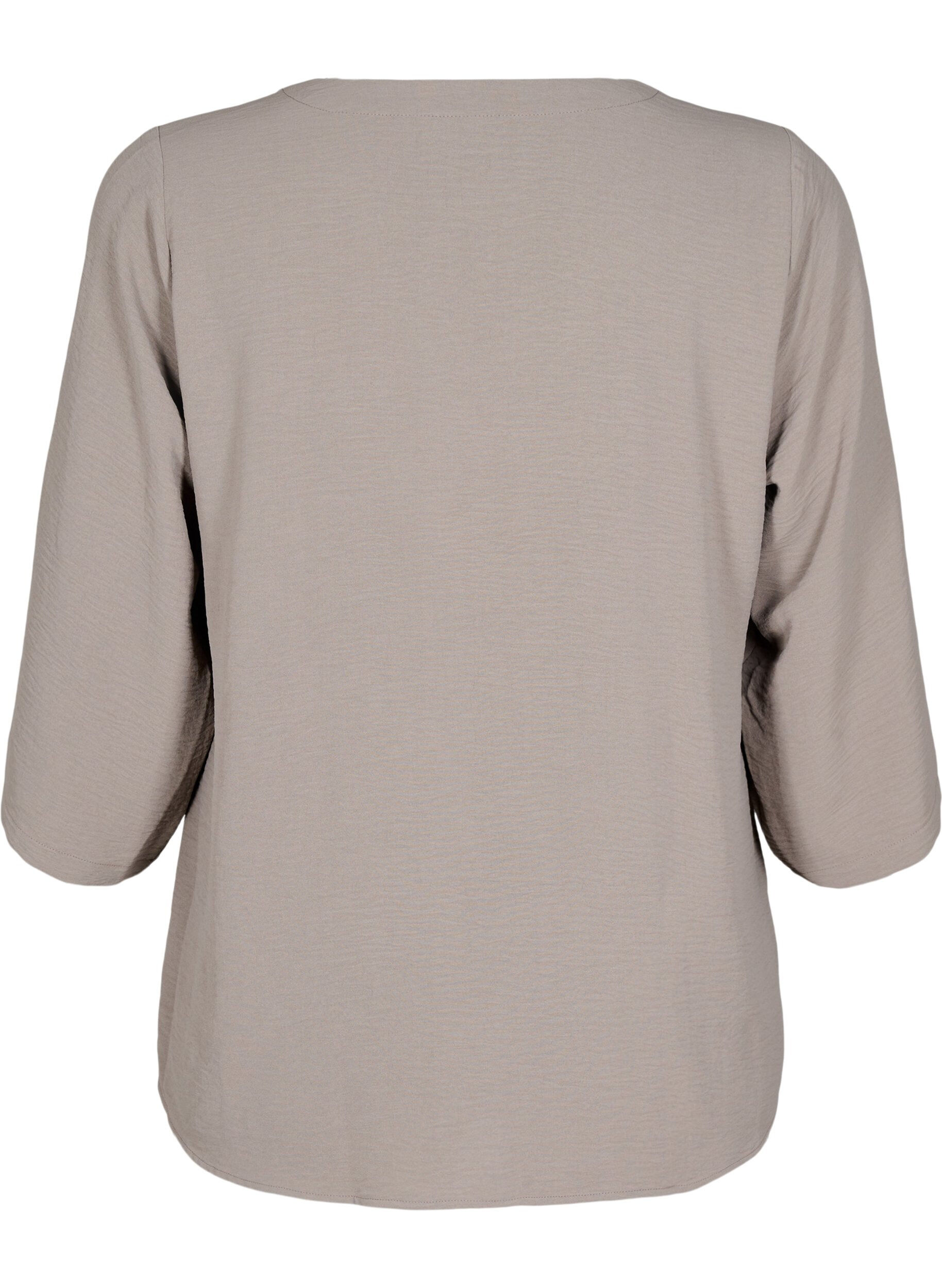 ZizziChemisier &agrave; manches 3/4, Beige, Packshot image number 1