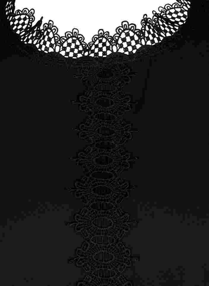Blouse met lange mouwen en kant, Black, Packshot image number 2