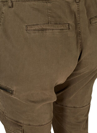 Pantalon cargo avec détails fermeture éclair, Army green, Packshot image number 3