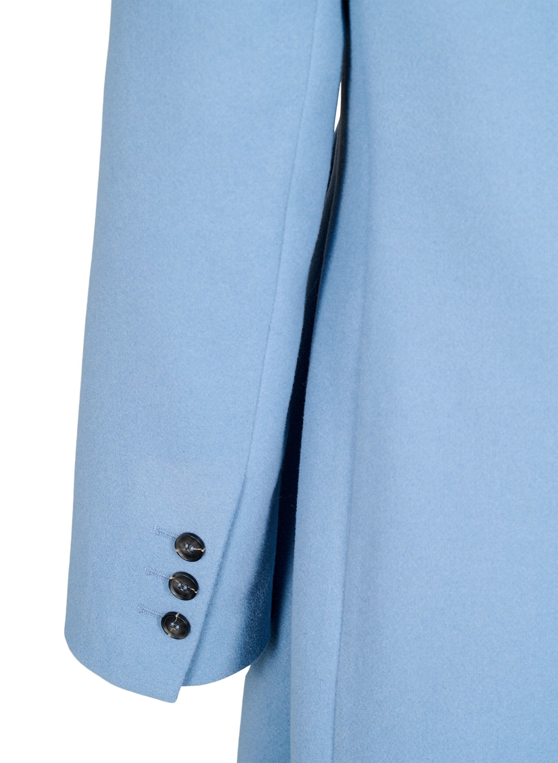 Zizzi Manteau long avec une fente au dos, Bleu Clair, Packshot image number 3