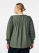 Blouse en viscose avec smock et d&eacute;tails fronc&eacute;s, Vert, Model image number 2