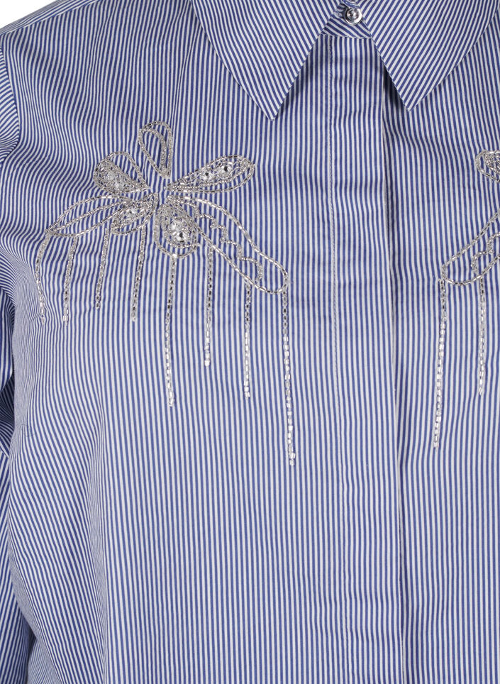 Chemise en coton biologique avec broderie de perles, Bleu, Packshot image number 2