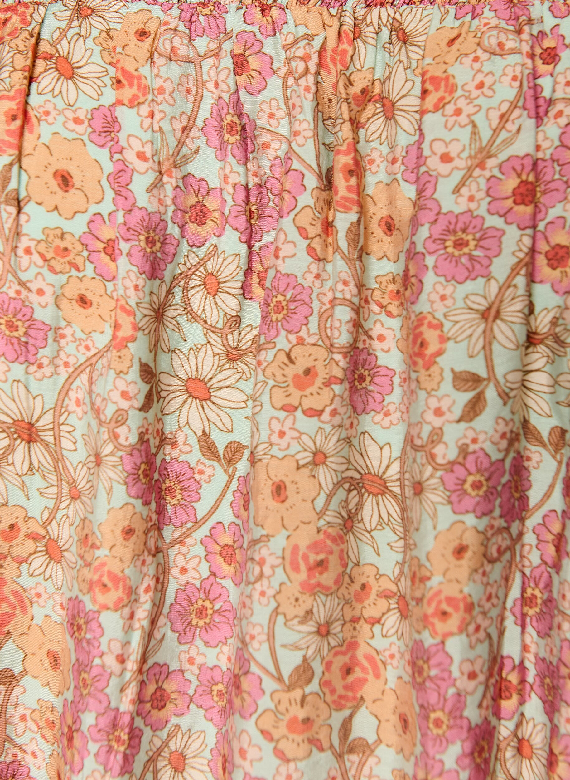 ZizziKorte viscose jurk met smokwerk en bloemenprint, Oranje, Packshot image number 2