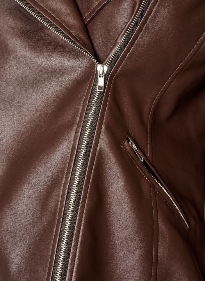Veste biker en similicuir, Marron, Packshot image number 2