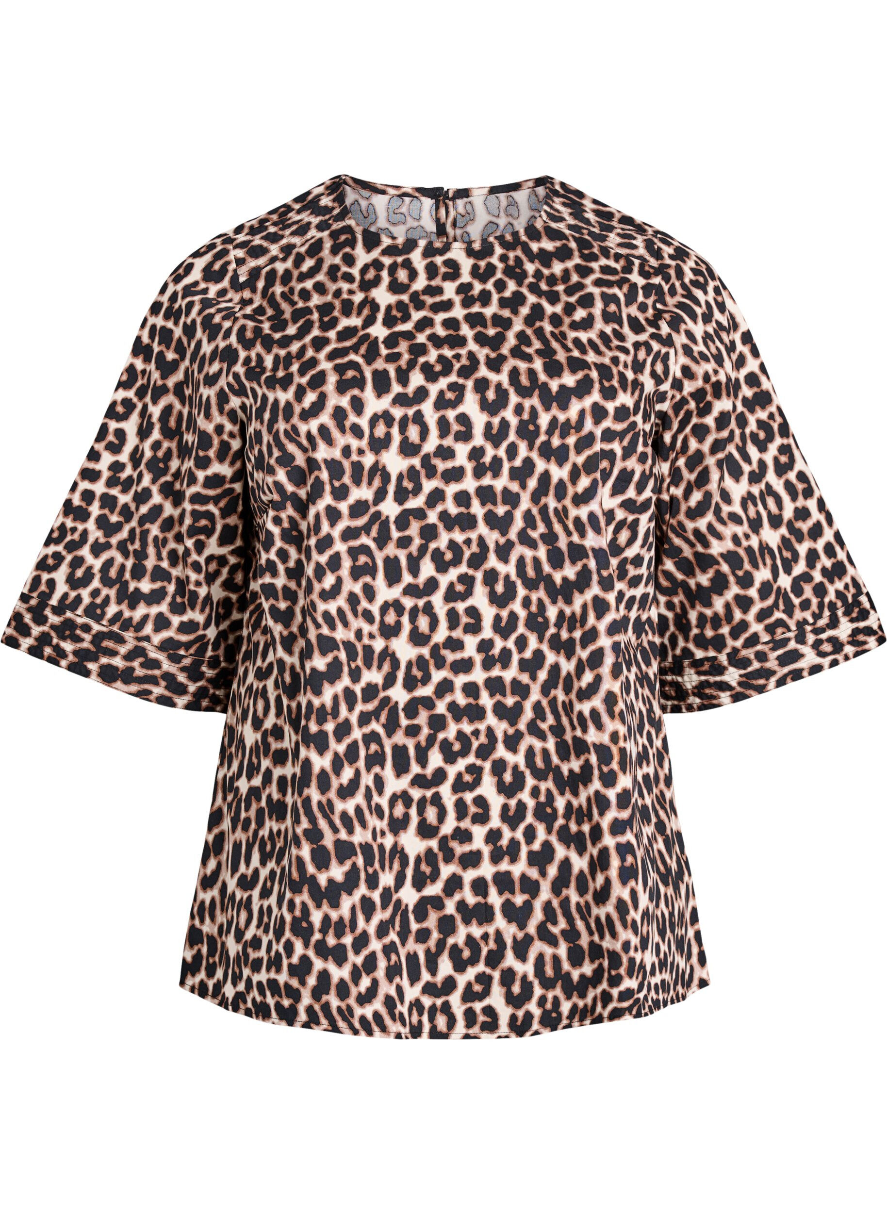 Blouse met stikdetails en 3/4-mouwen