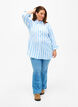 Chemise longue en lin et en coton, Blue White Stripe, Model image number 2