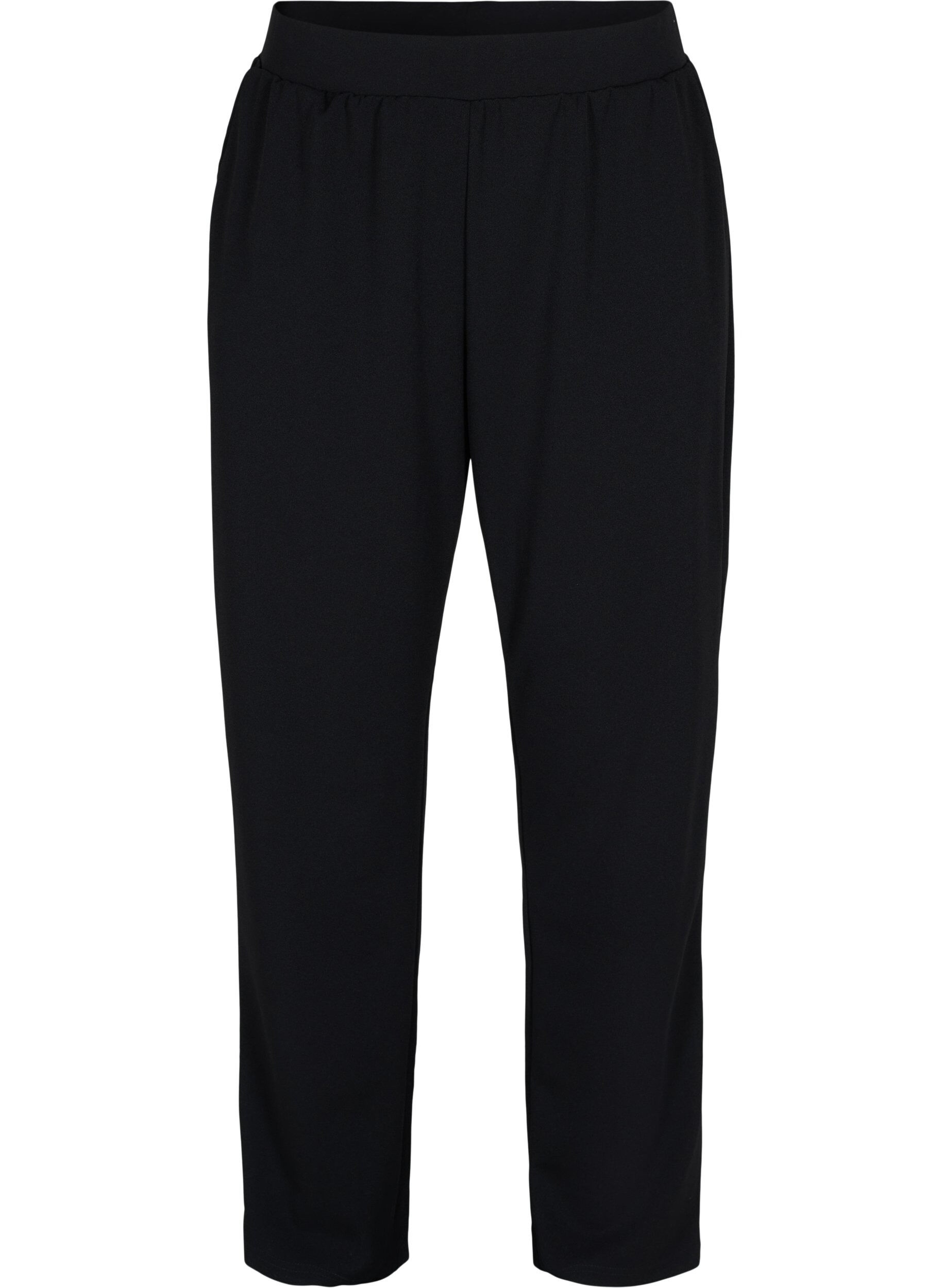 Zizzi Pantalon ample avec bord &eacute;lastiqu&eacute;, Black, Packshot image number 0