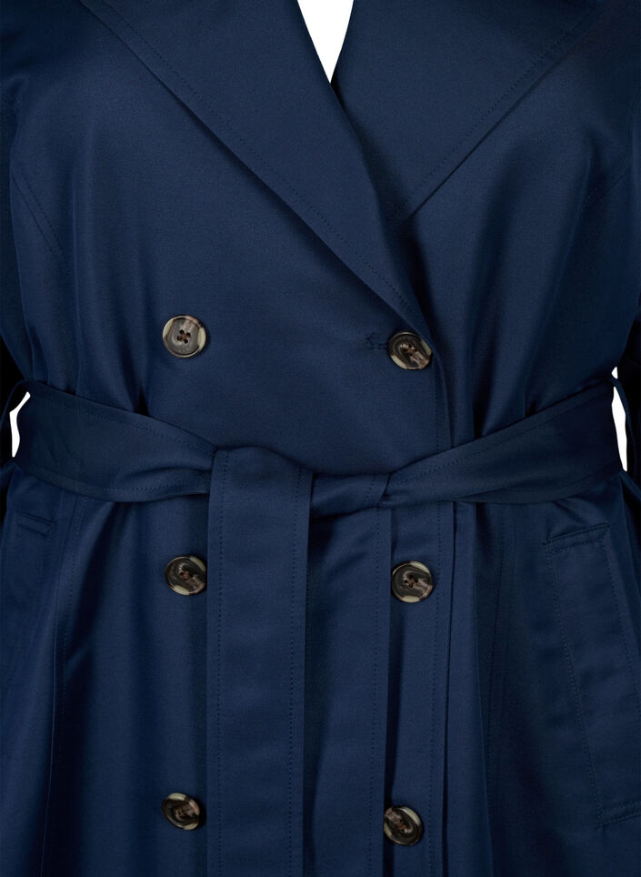Trench court avec ceinture, Bleu, Packshot image number 2