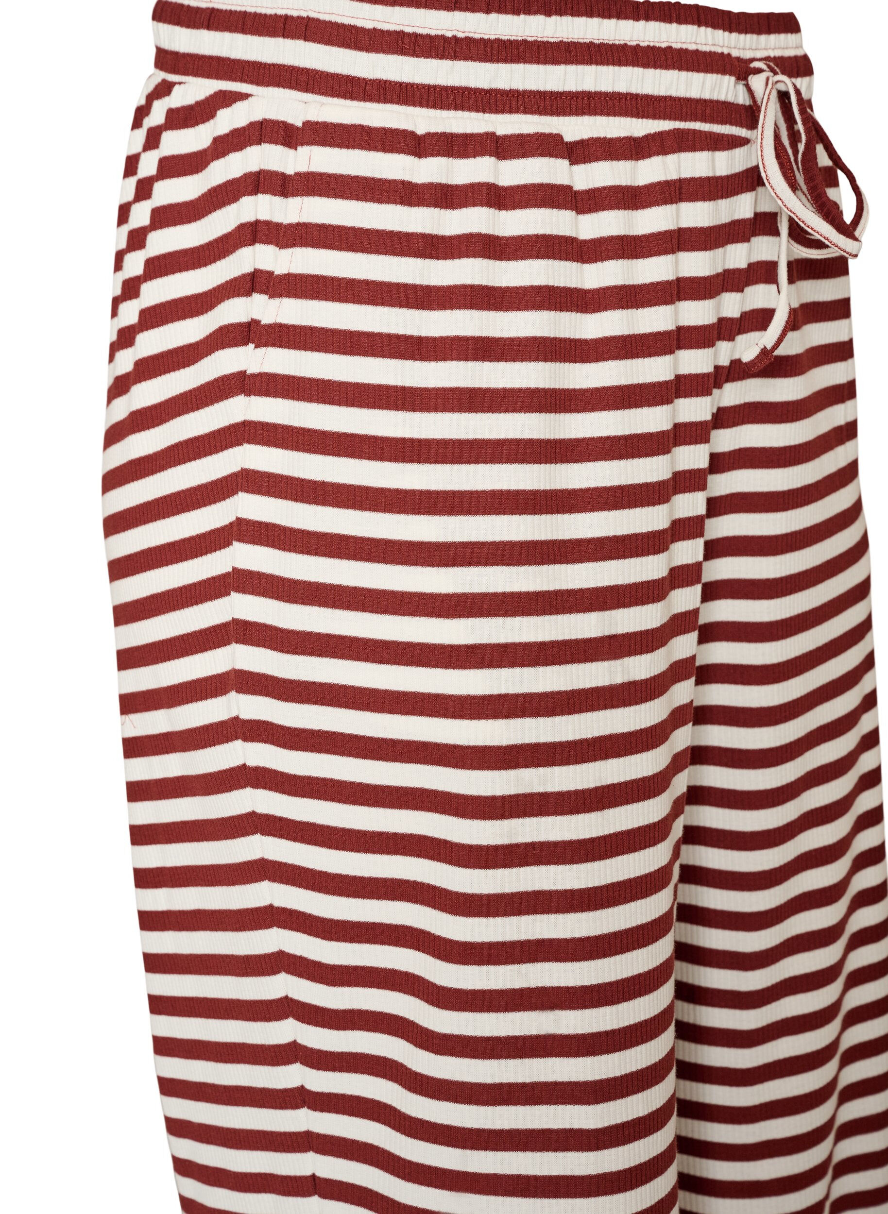 Zizzi Pantalon de pyjama ray&eacute; &agrave; taille haute et coupe ample, Rouge, Packshot image number 2