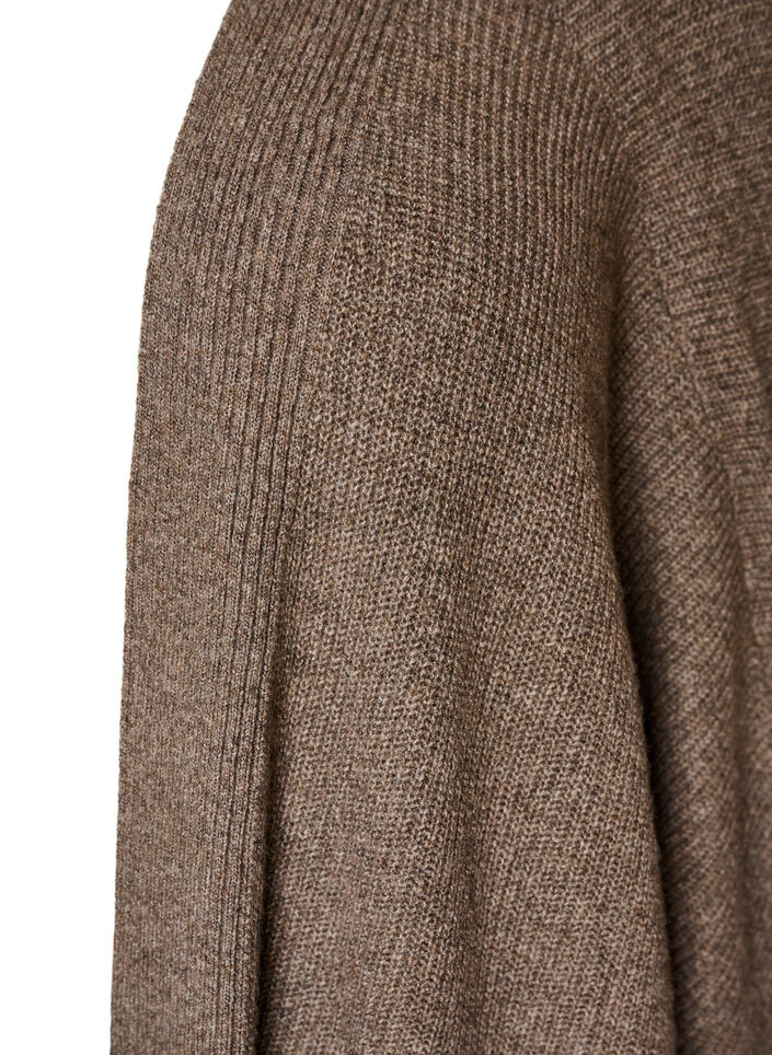 Cardigan met open voorkant en wijde mouwen, Bruin, Packshot image number 2