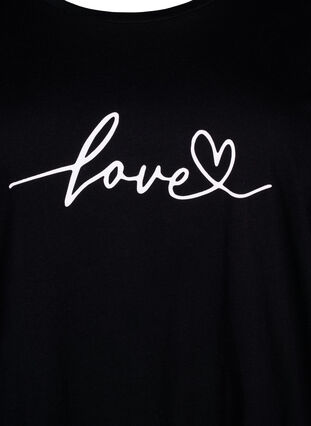 T-shirt en coton à col ras du cou avec impression, Black W. Love, Packshot image number 2