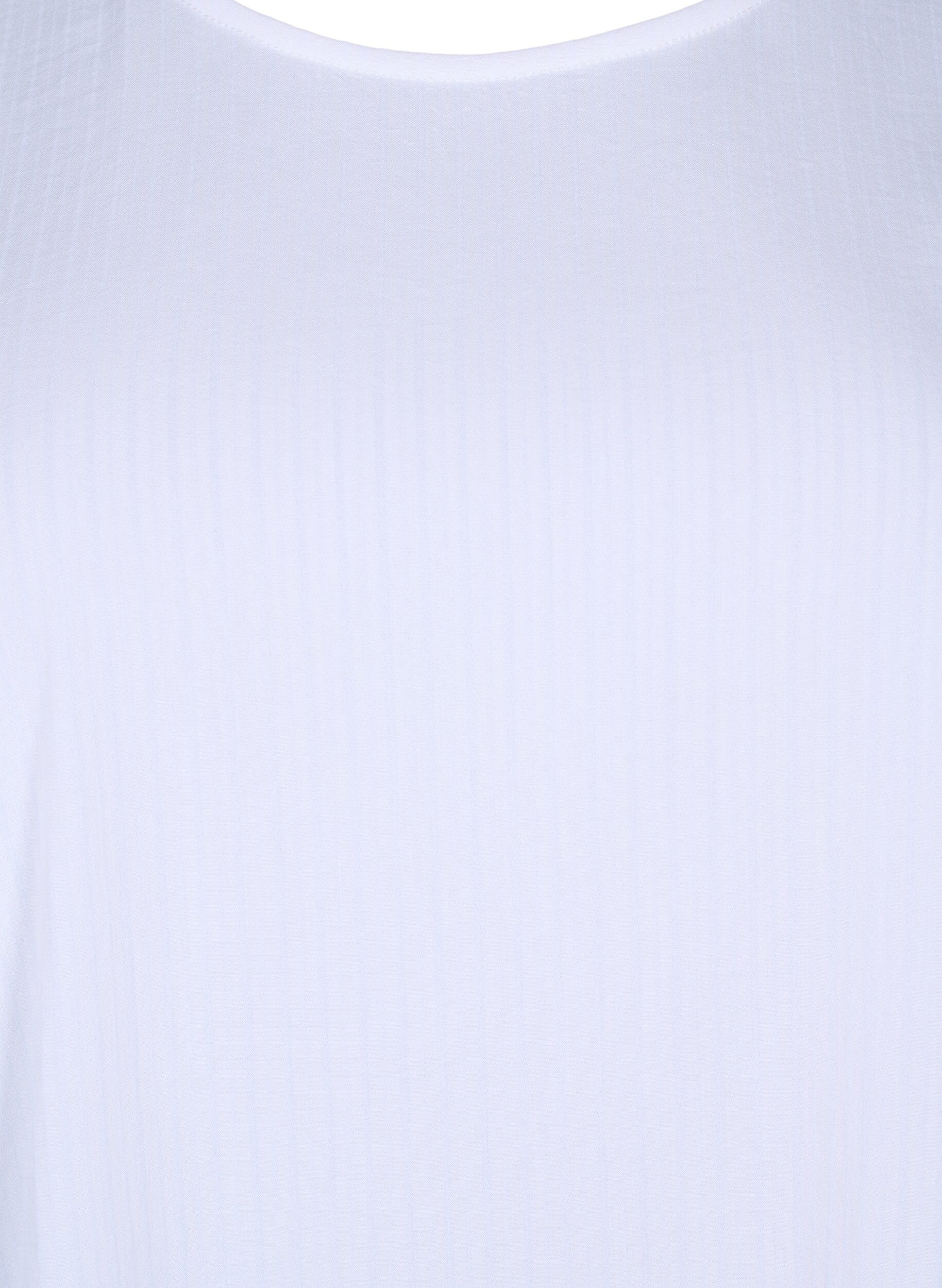 ZizziBlouse van viscose met korte mouwen en strikjes, Bright White, Packshot image number 2