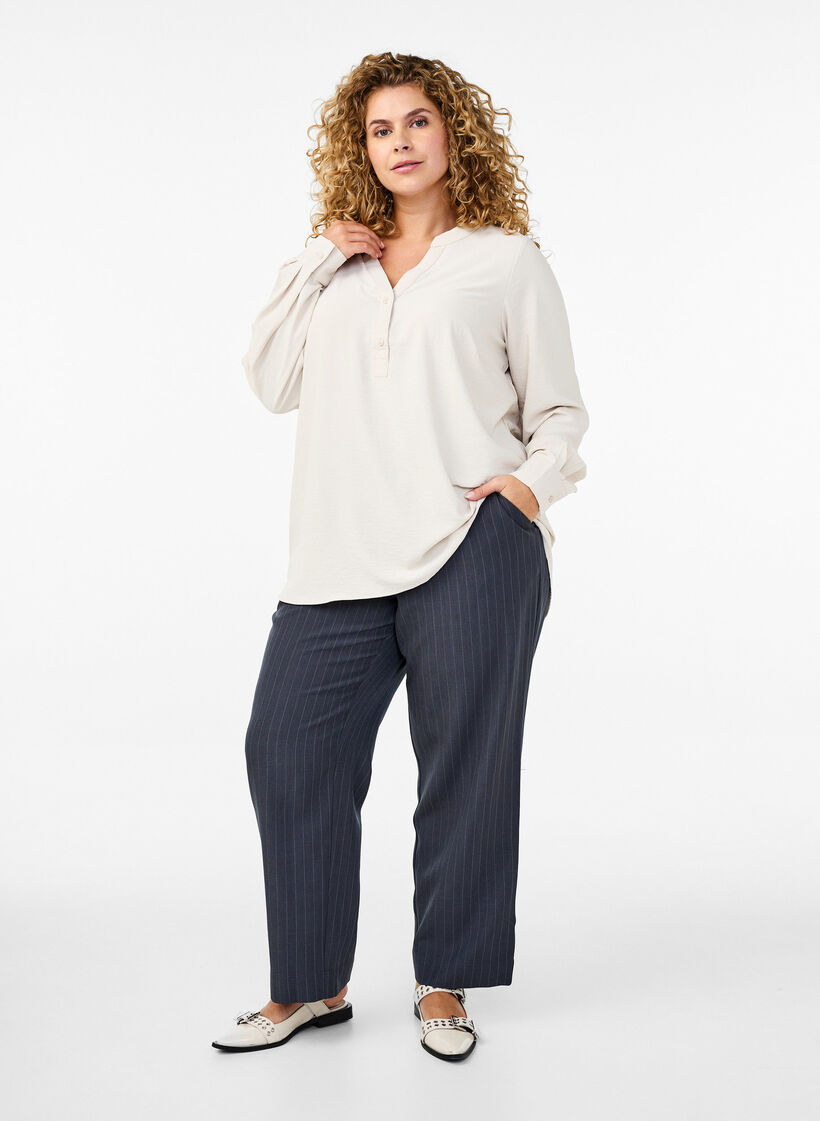 FLASH - Blouse met lange mouwen, Beige, Model image number 1