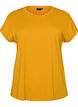 T-shirt met korte mouwen van katoenmix, Geel, Packshot image number 0