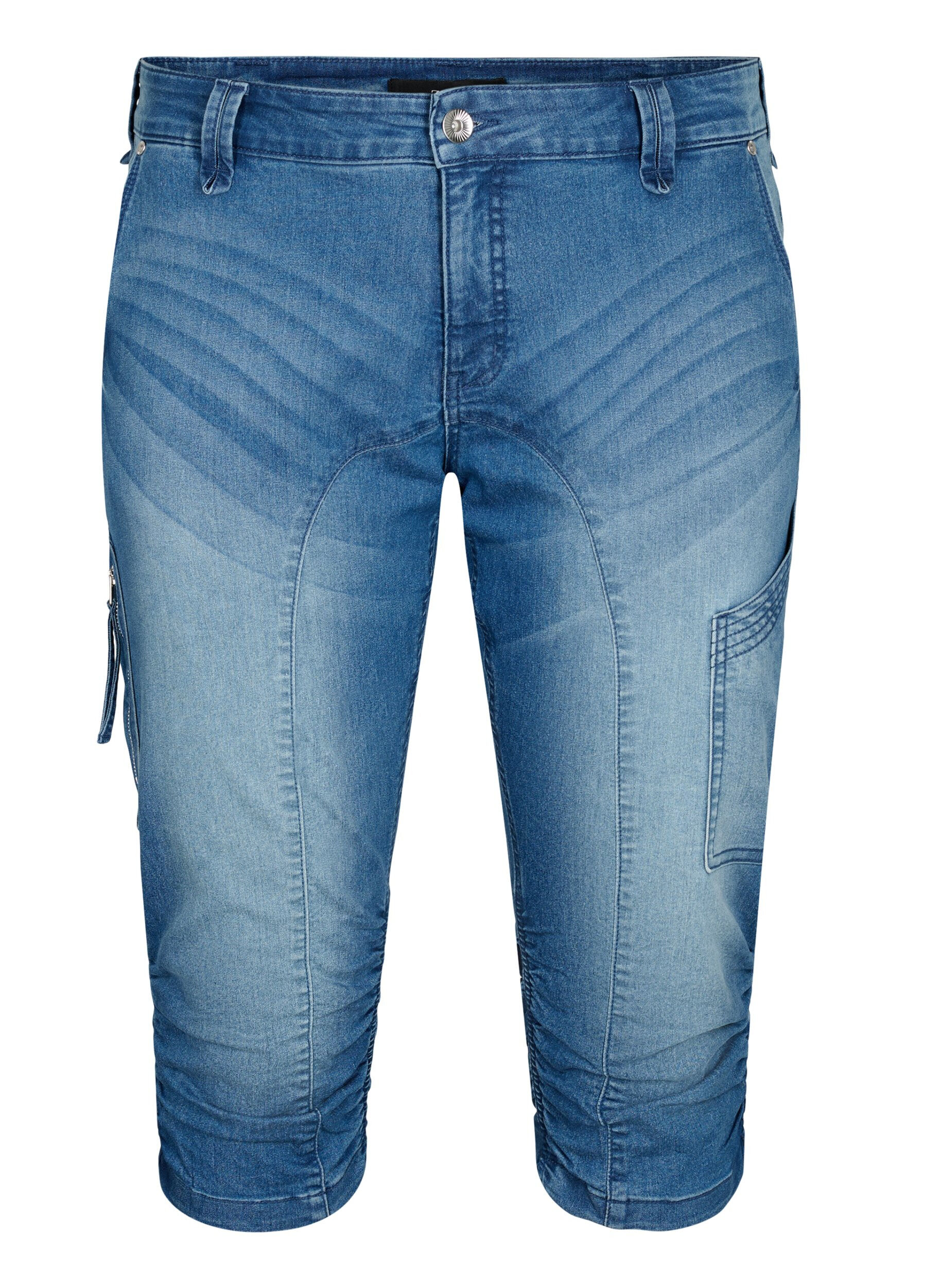 Jean capri coupe slim avec poches