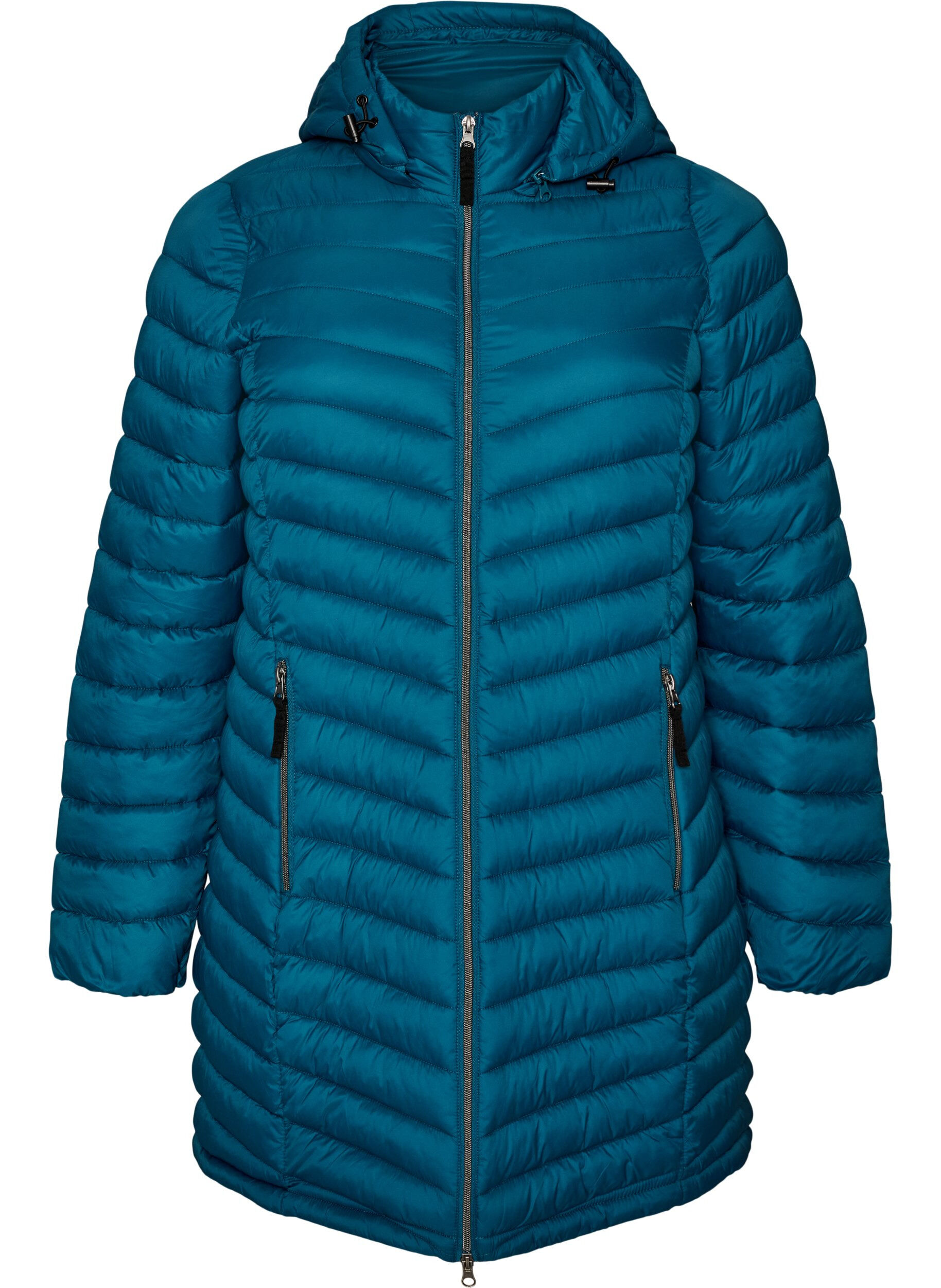 ZizziLichtgewicht jas met zakken en afneembare capuchon, Blauw, Packshot image number 0
