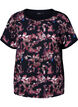 Soepelvallend T-shirt met bloemenprint, Black Purple Fl. AOP, Packshot image number 0