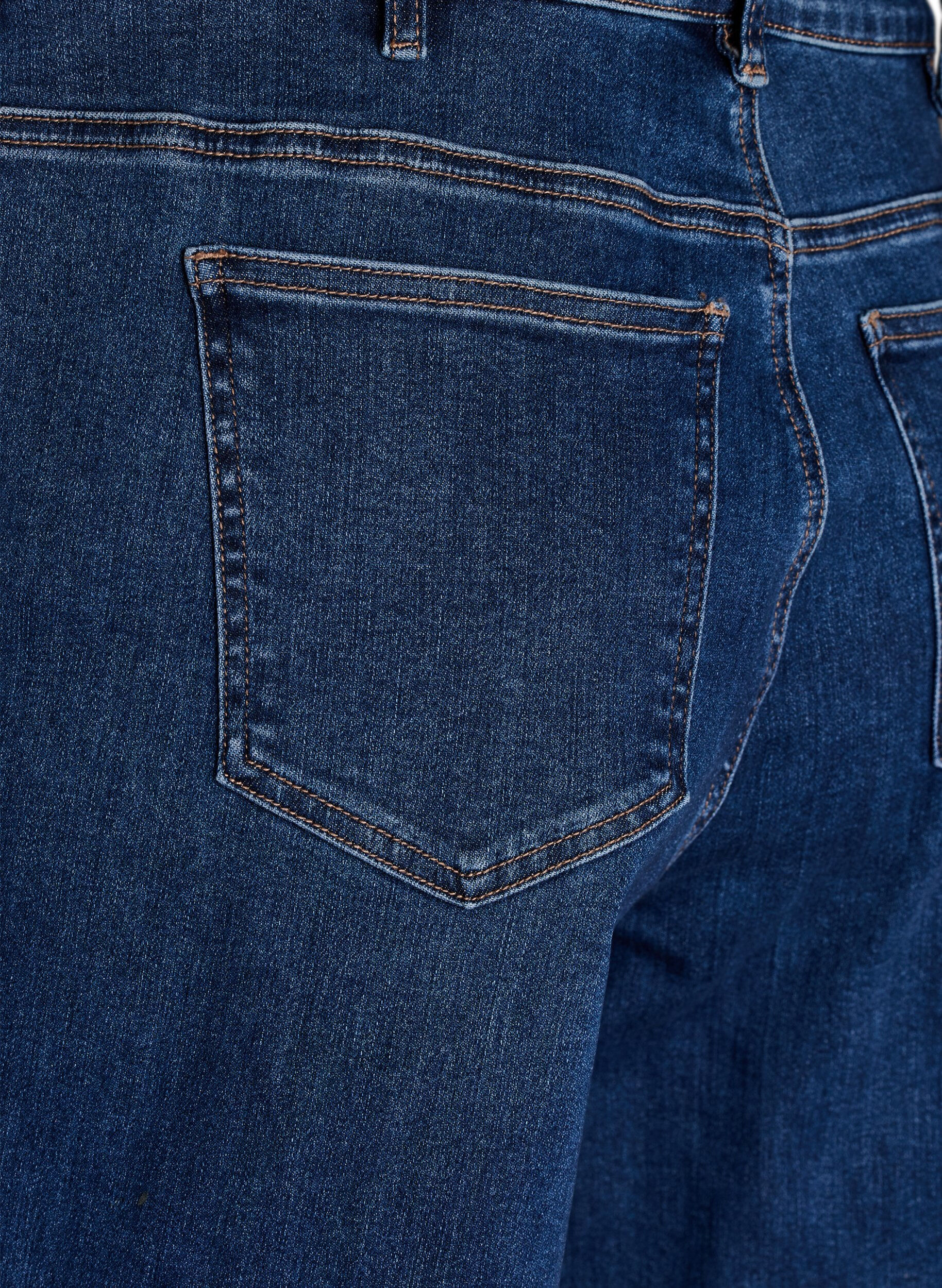 ZizziKiana jeans met een straight-fit en hoge taille, Blauw, Packshot image number 3