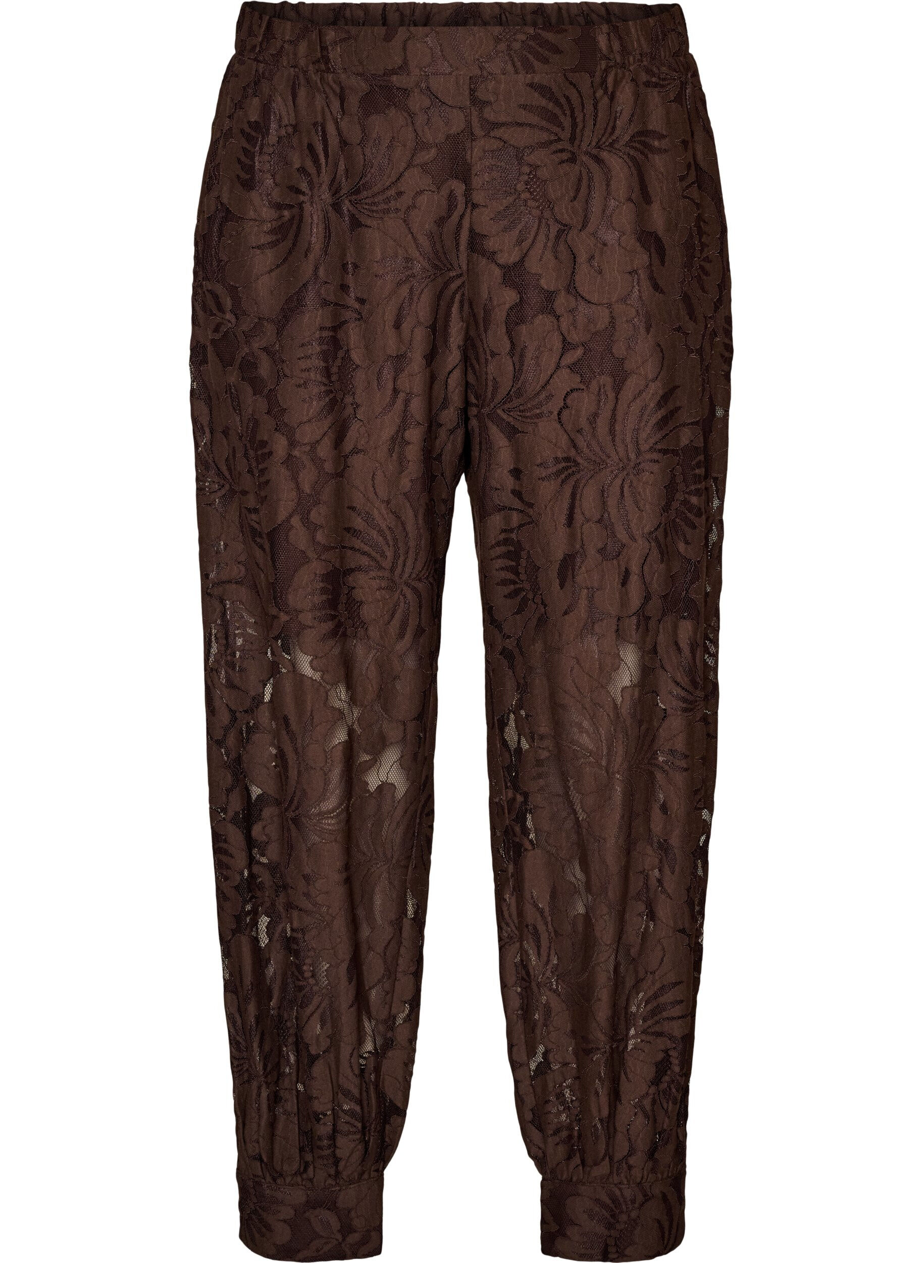 ZizziPantalon ballon en dentelle avec short int&eacute;rieur, Marron, Packshot image number 0