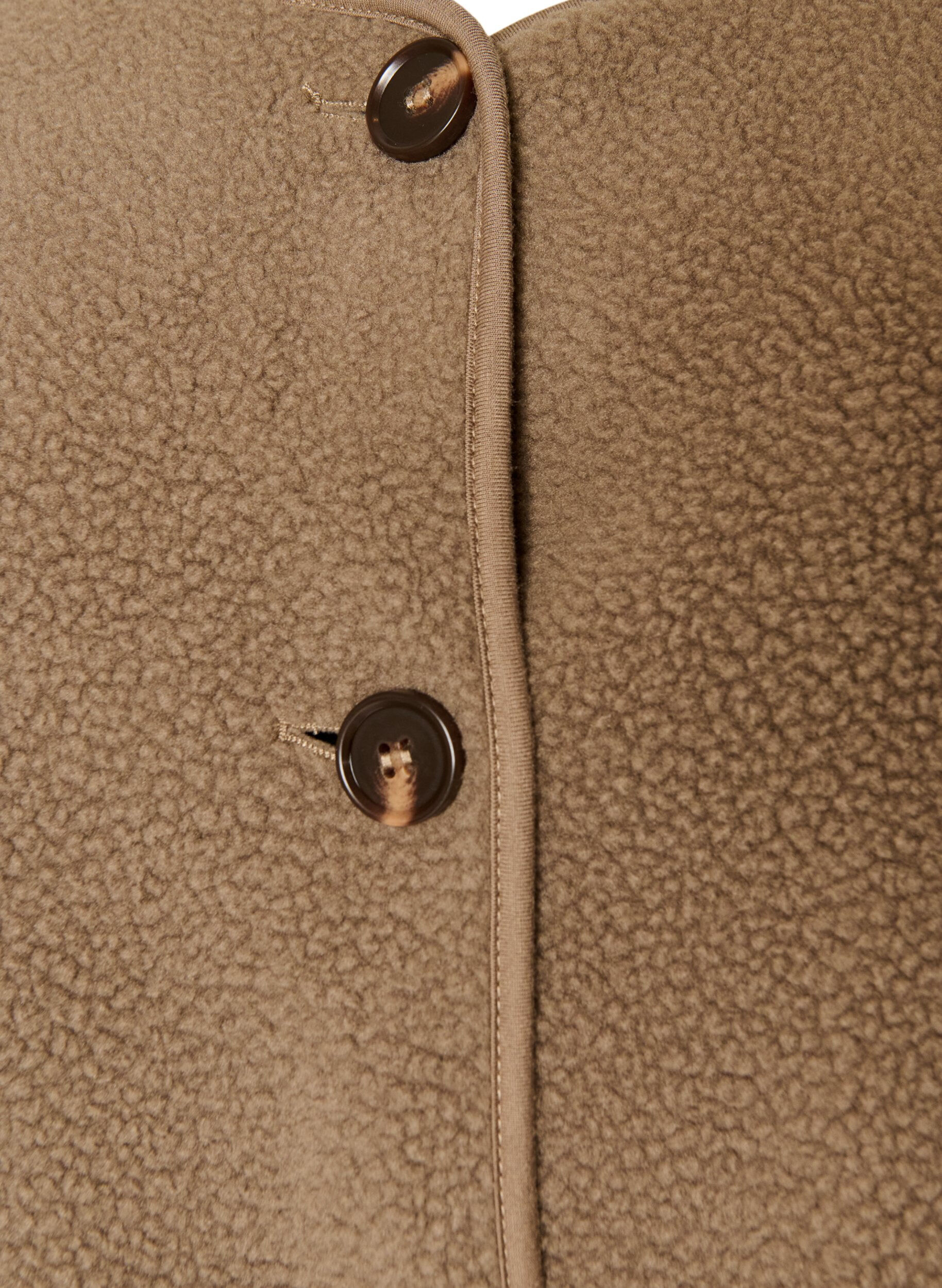 ZizziVeste teddy &agrave; col rond boutonn&eacute;e, Marron, Packshot image number 2
