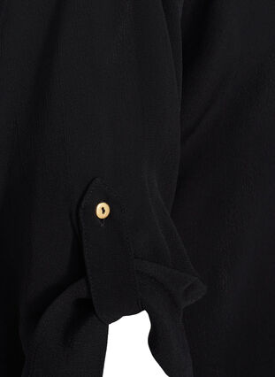 Viscose blouse met 3/4 mouwen, Black, Packshot image number 3