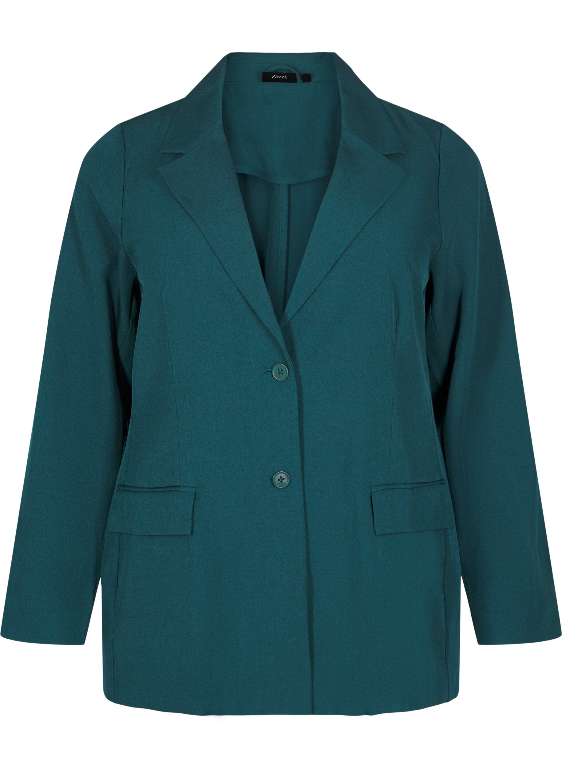 ZizziFLASH - Blazer met zakken en een split, Groen, Packshot image number 0