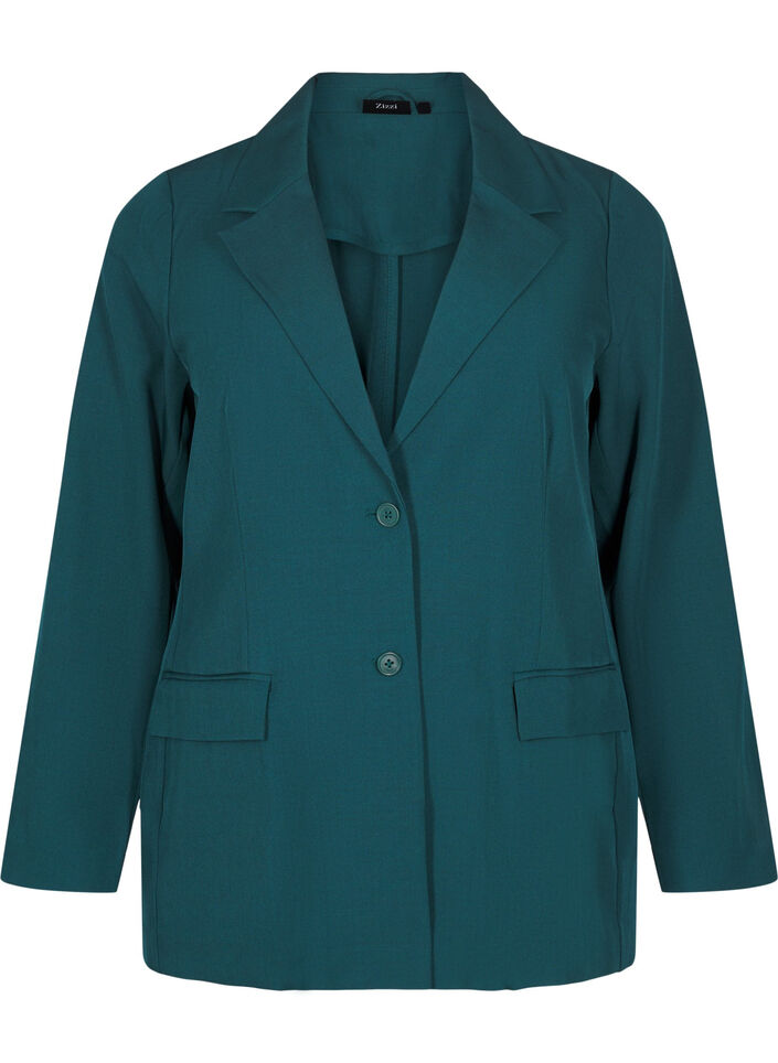FLASH - Blazer avec des poches et une fente, Vert, Packshot image number 0