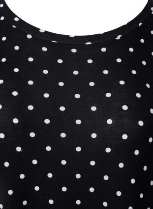 Midi-jurk van viscose met korte mouwen, Black Dot, Packshot image number 2