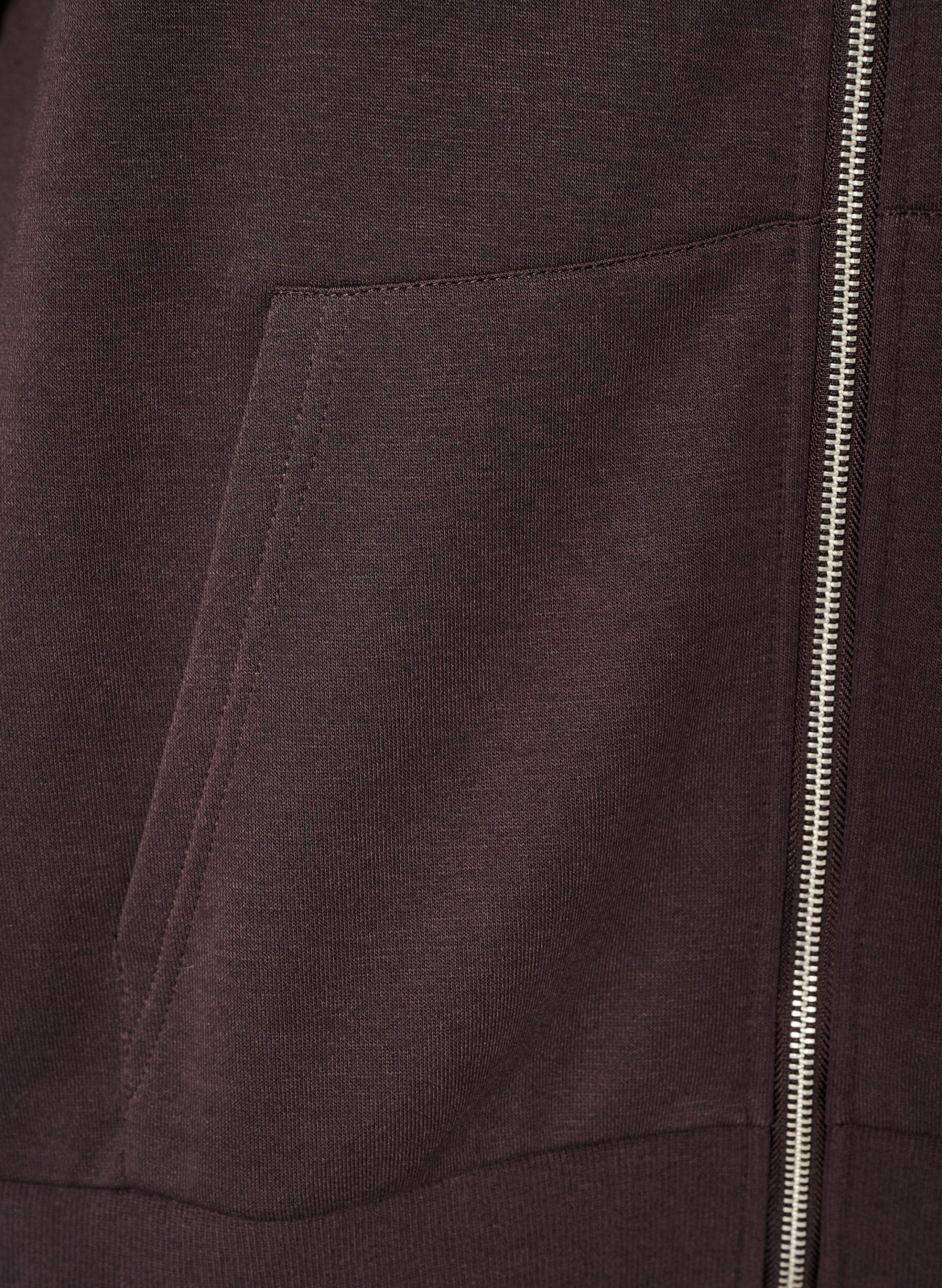 ZizziSweat &agrave; capuche zipp&eacute; avec poches, Marron, Packshot image number 3