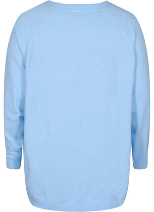 Pull en tricot avec des boutons, Chambray Blue Mel., Packshot image number 1