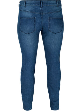 Extra slanke Sanna jeans met rits, Blue denim, Packshot image number 1