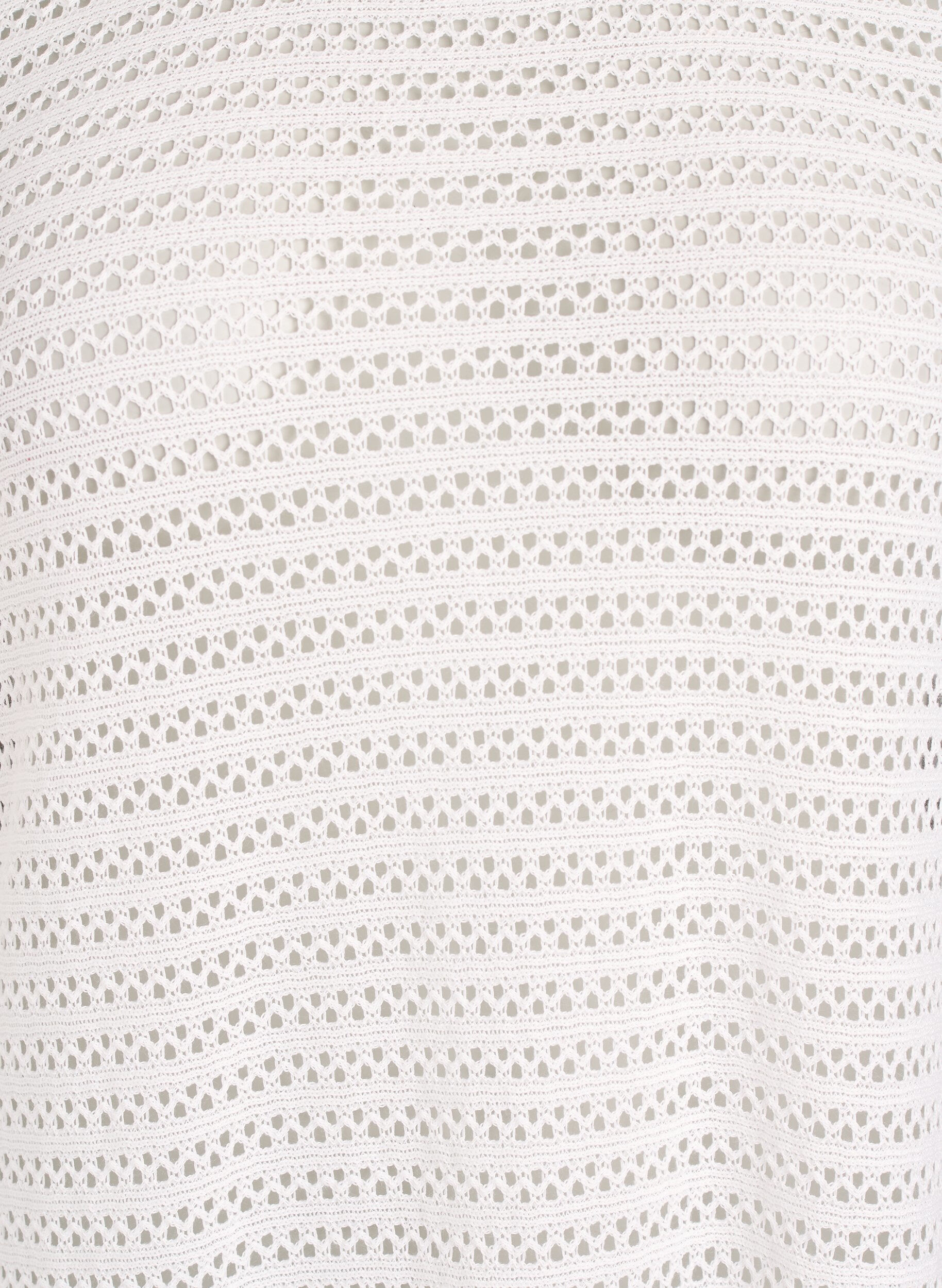 Zizzi Robe de plage avec broderie ajour&eacute;e et manches longues, Beige, Packshot image number 2