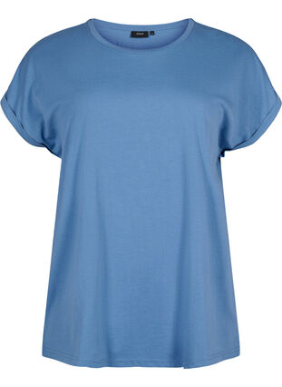T-shirt à manches courtes en coton mélangé, Moonlight Blue, Packshot image number 0