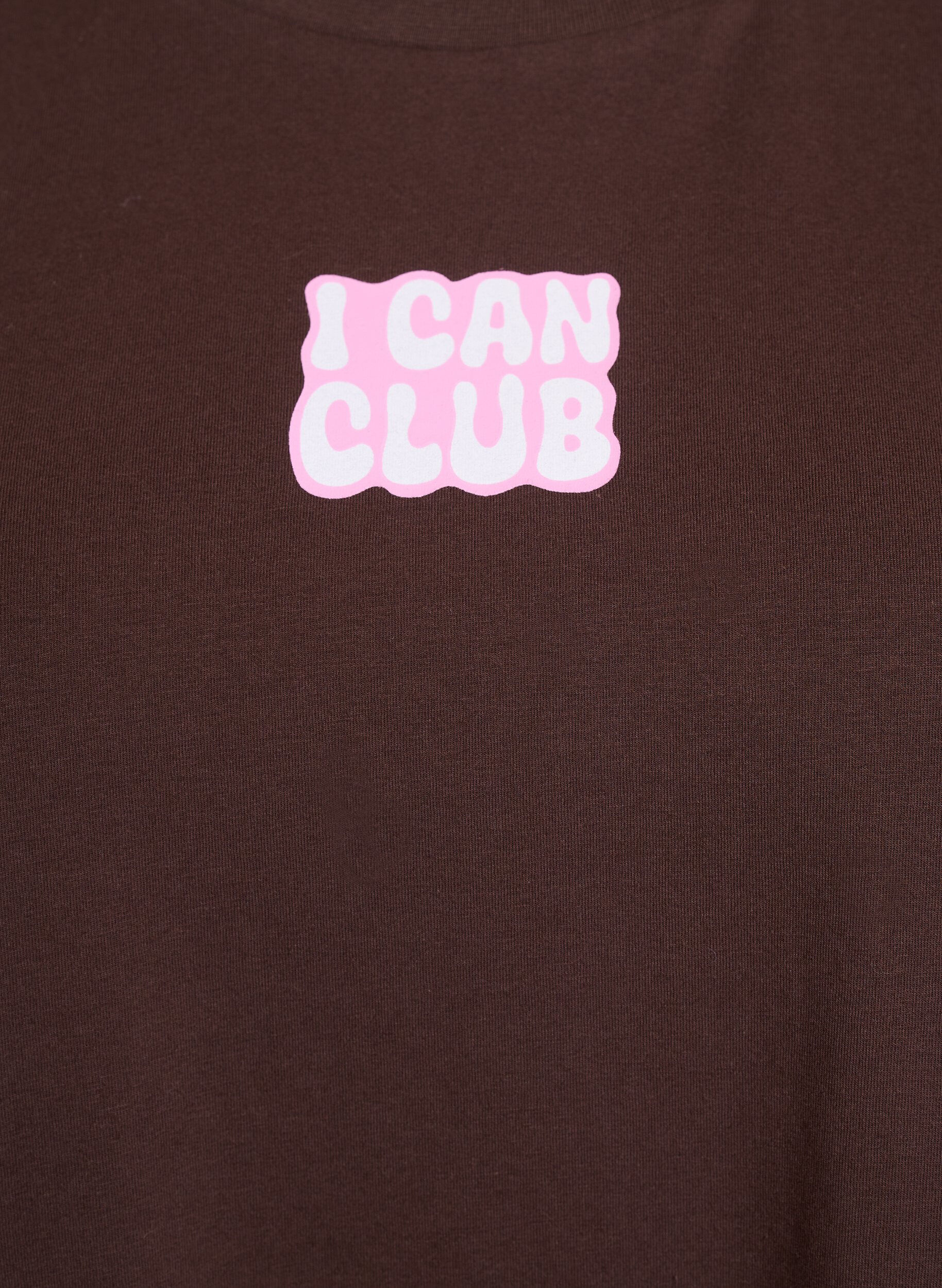 ZizziSportief T-shirt in biologische katoen, Bruin, Packshot image number 2