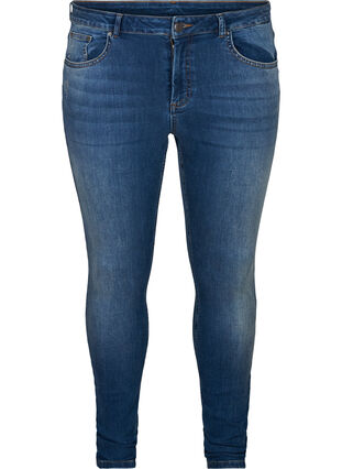 Jeans Amy taille haute prêt du corps, Blue denim, Packshot image number 0