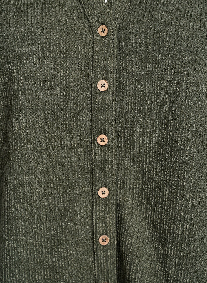 Gestructureerde blouse met V-hals, Thyme, Packshot image number 2