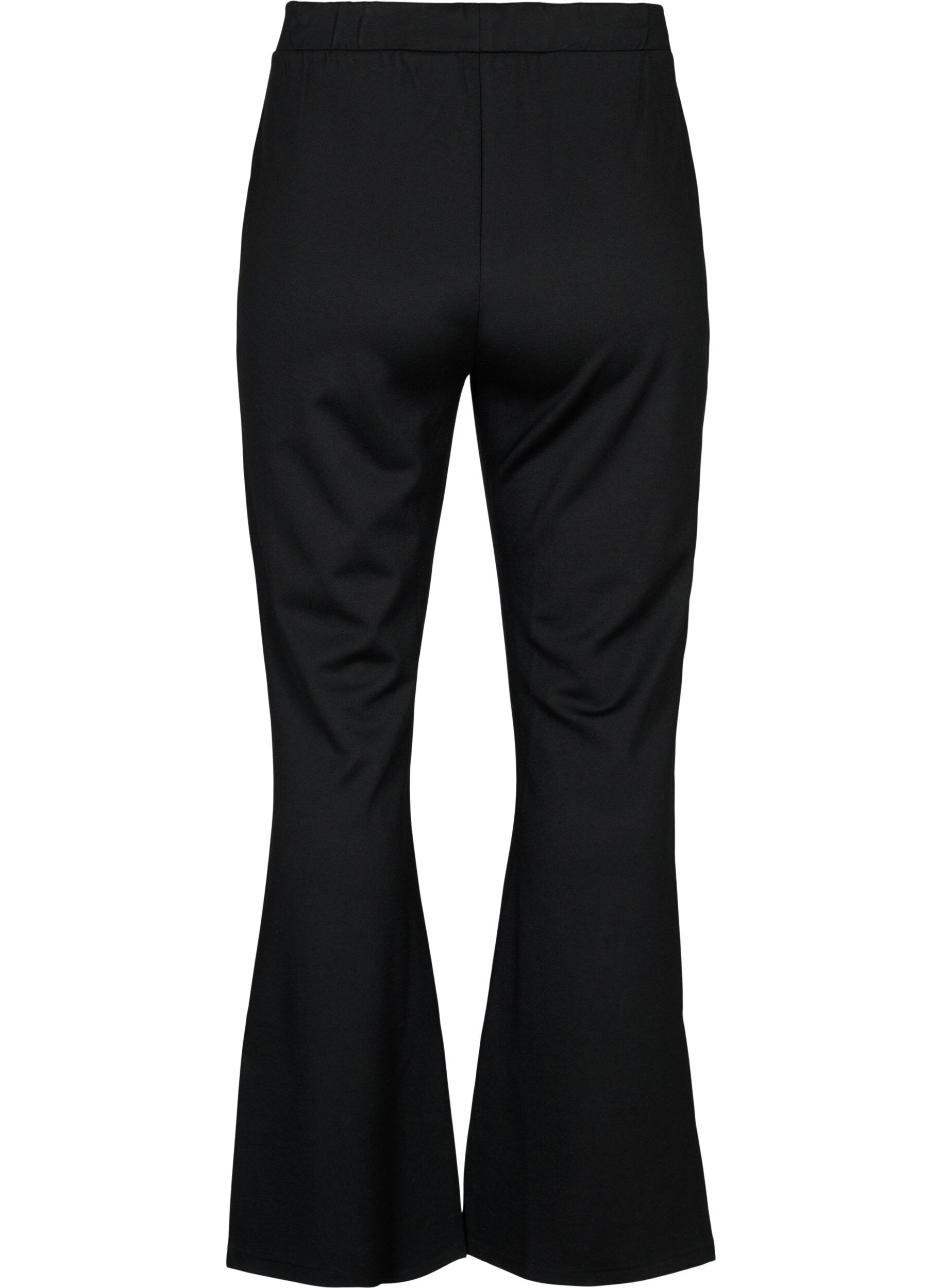 Zizzi Pantalon bootcut en m&eacute;lange de viscose, Noir, Packshot image number 1