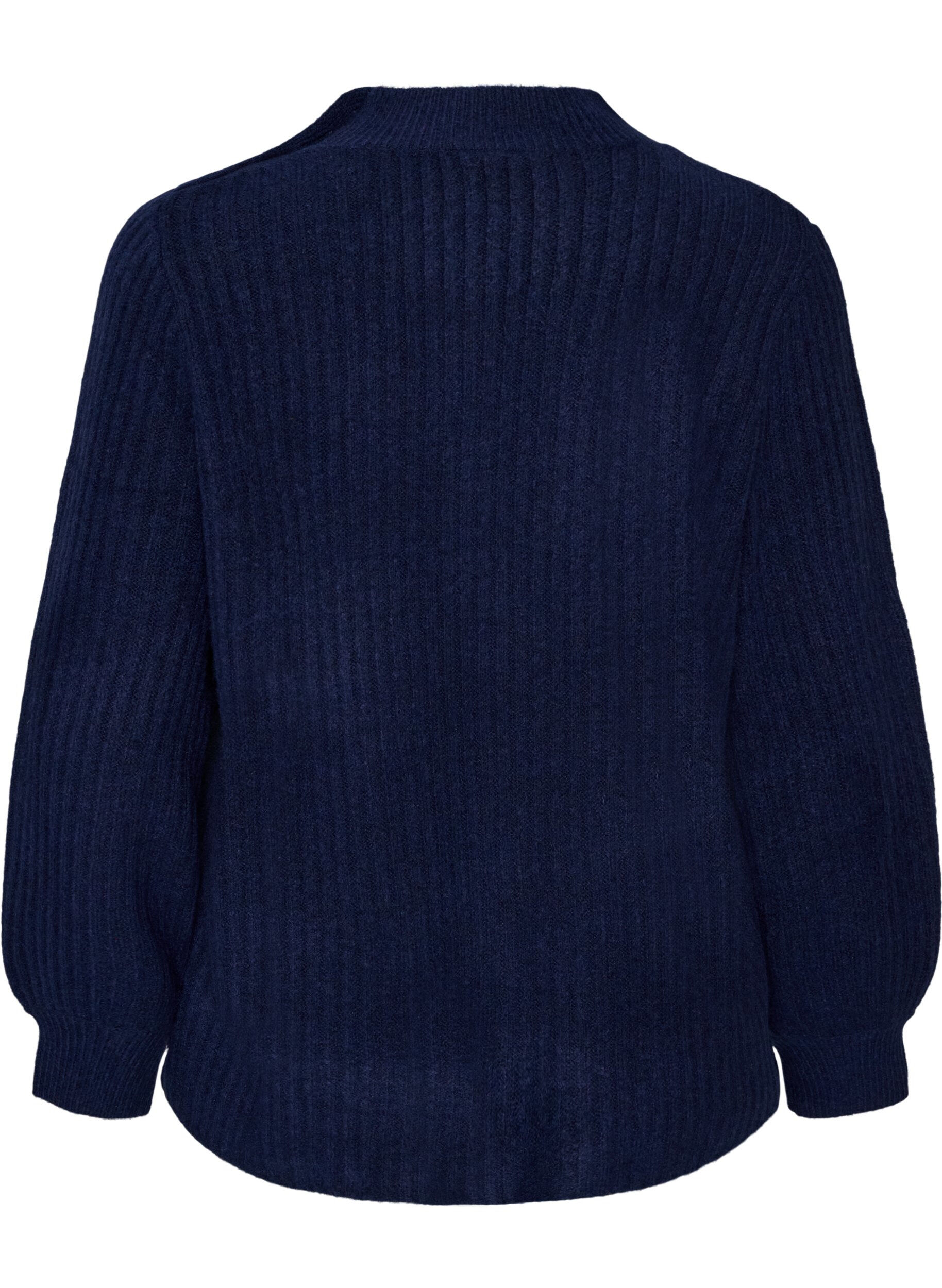 ZizziPull c&ocirc;tel&eacute; &agrave; manches bouffantes et boutons, Bleu, Packshot image number 1