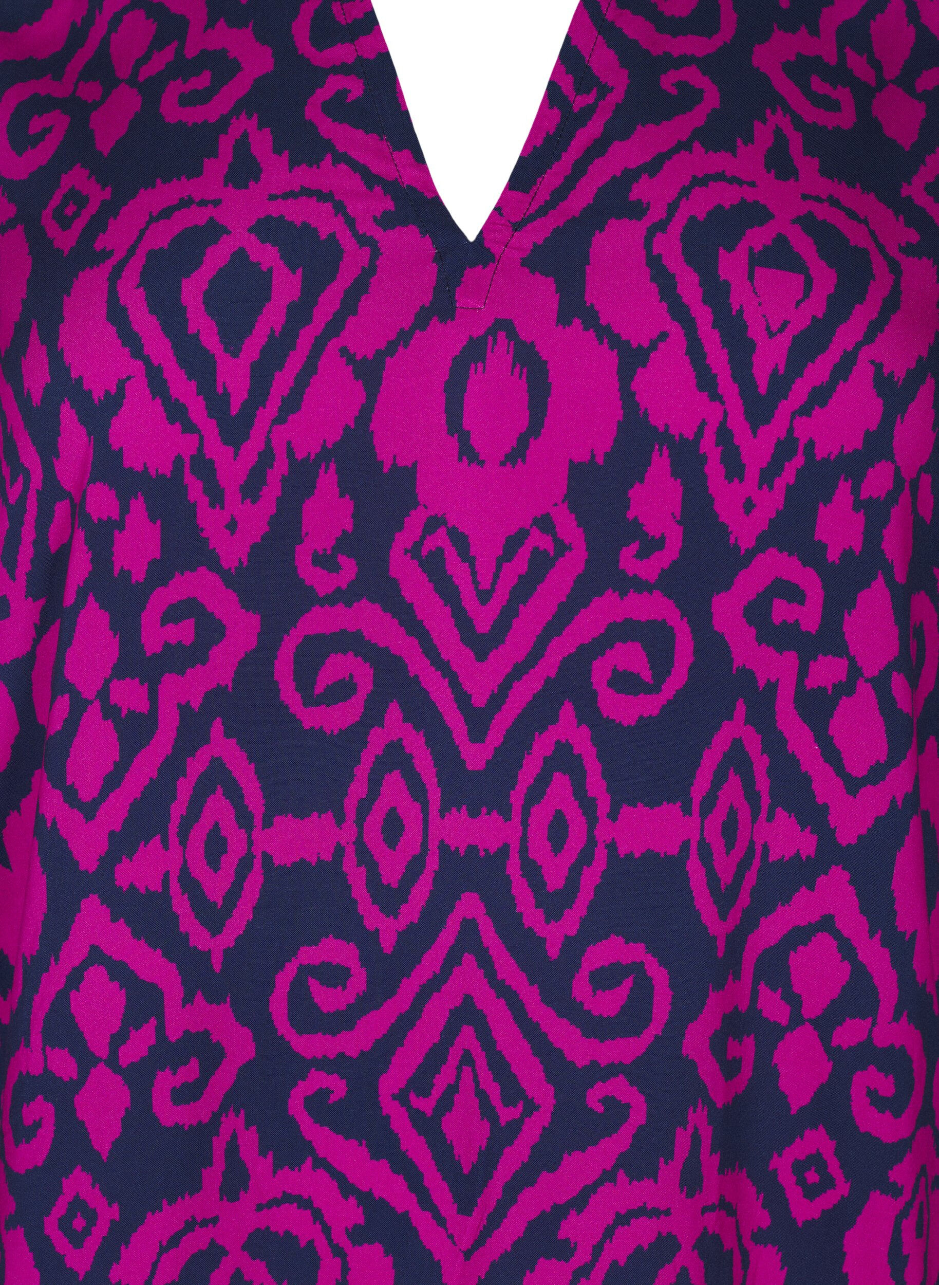 ZizziBlouse met print en 3/4 mouwen, Blauw, Packshot image number 2