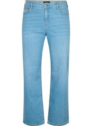 Jean taille haute Gemma avec coupe droite, Light blue, Packshot image number 0