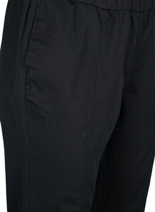 Pantalon en coton et lin avec poches, Black, Packshot image number 2