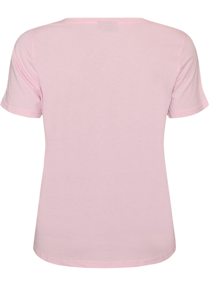 T-shirt met korte mouwen en V-hals, Roze, Packshot image number 1