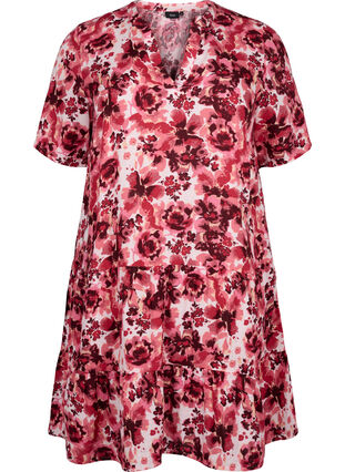 Katoenen jurk met bloemenprint, Pink AOP Flower, Packshot image number 0