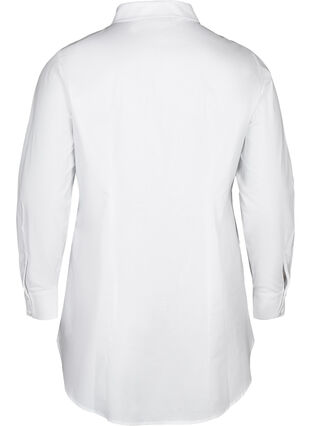 Katoenen blouse met lage mouwen, Bright White, Packshot image number 1