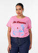 T-shirt met motief, Roze, Model image number 0