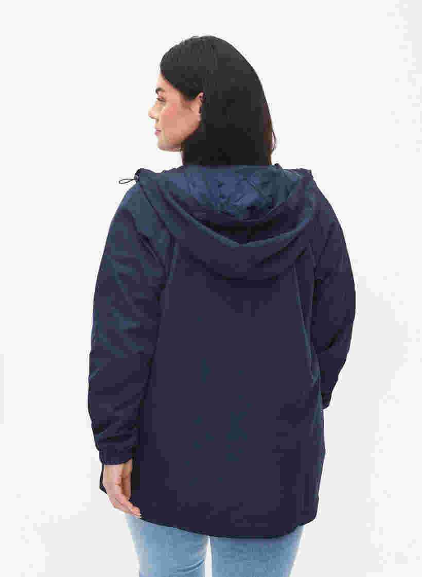 Veste courte avec capuche et bas réglable, Navy Blazer, Model image number 1