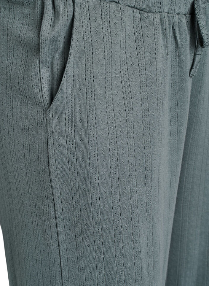 Pantalon de nuit en coton, Vert foncé, Packshot image number 2