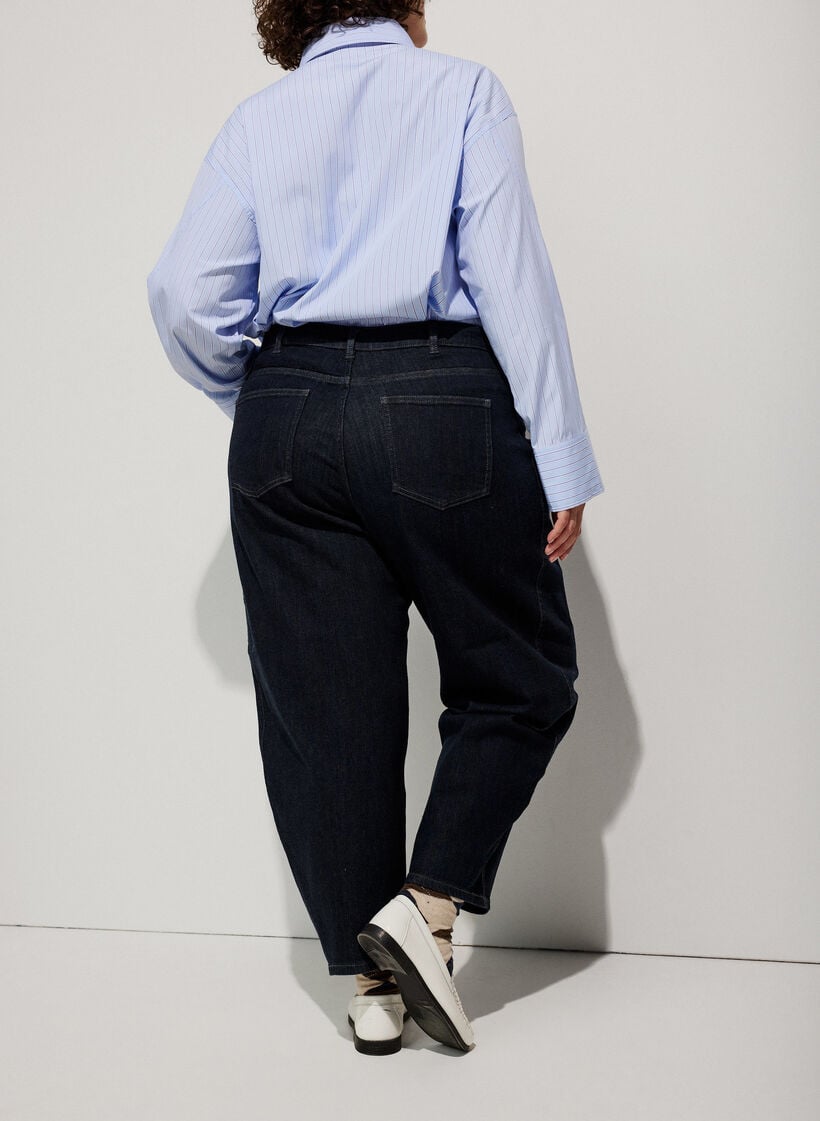 Barrel fit jeans met high waist, Blauw, Image image number 0