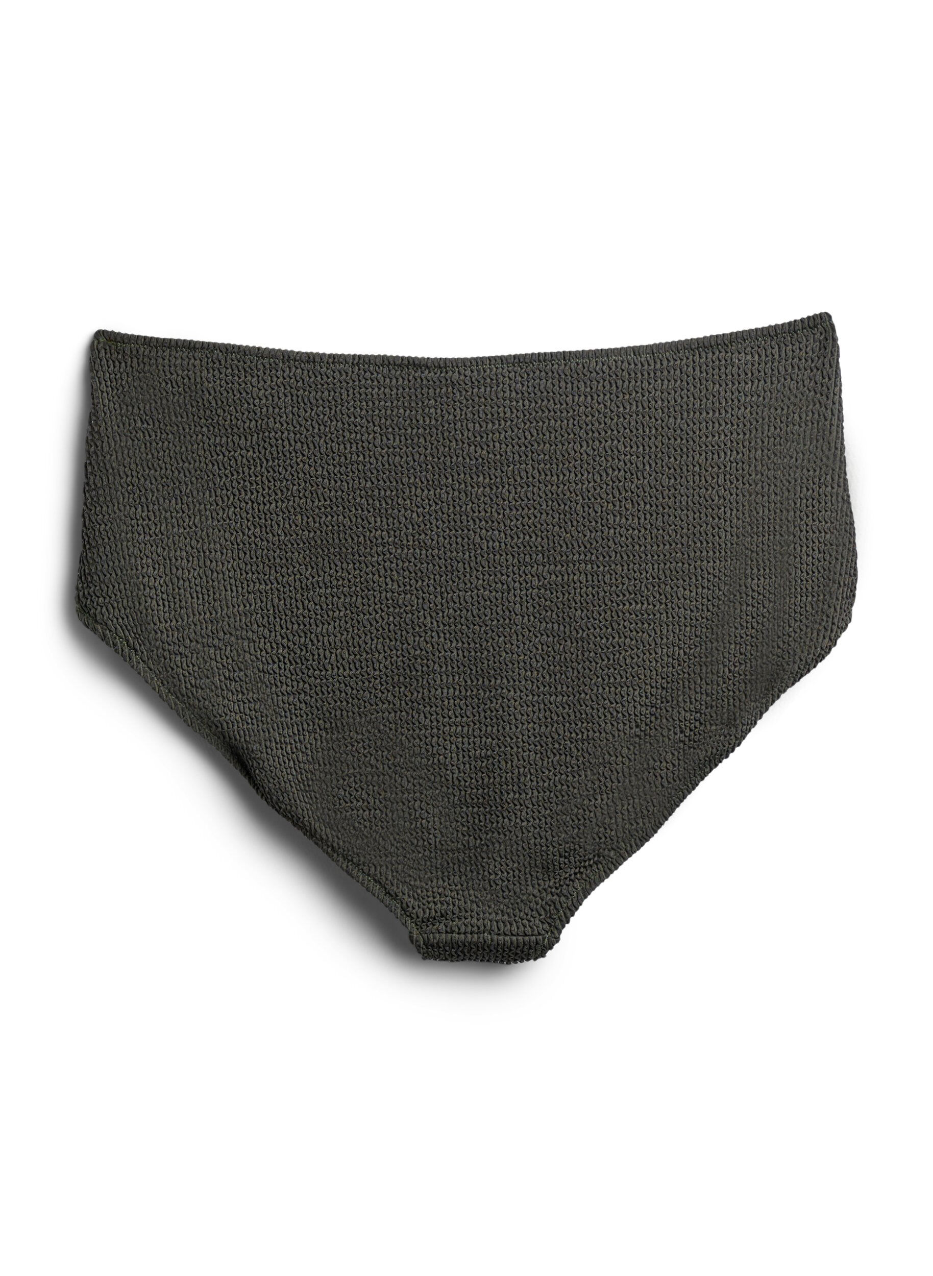 ZizziBikinibroekje met textuur en hoge taille, Groen, Packshot image number 1