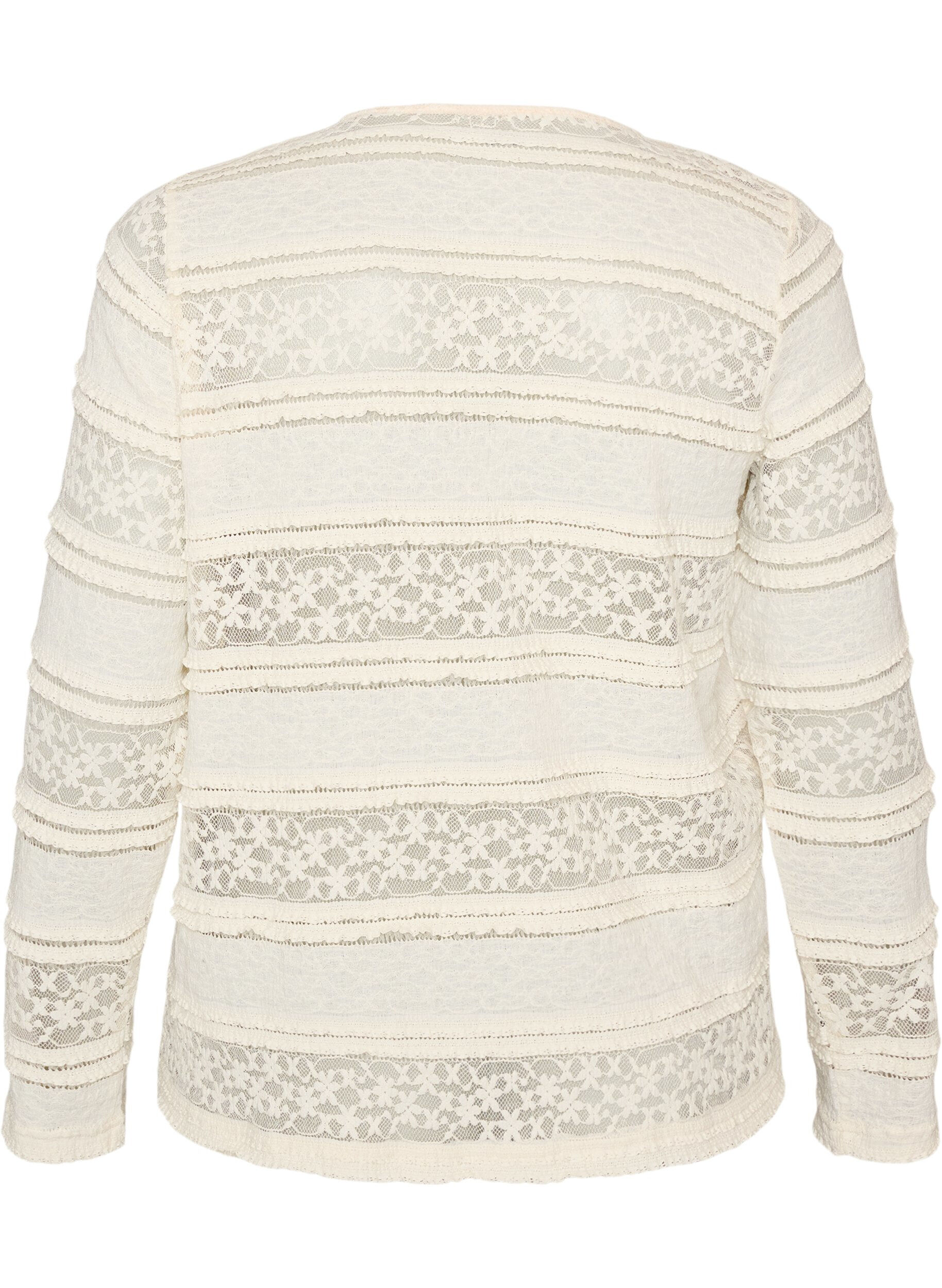 ZizziBlouse en dentelle avec manches longues, Vanille, Packshot image number 1